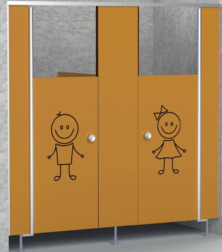 HerboKern Secure KIDZ - kindertoilet - sanitaire cabine voor scholen - schoolinterieur