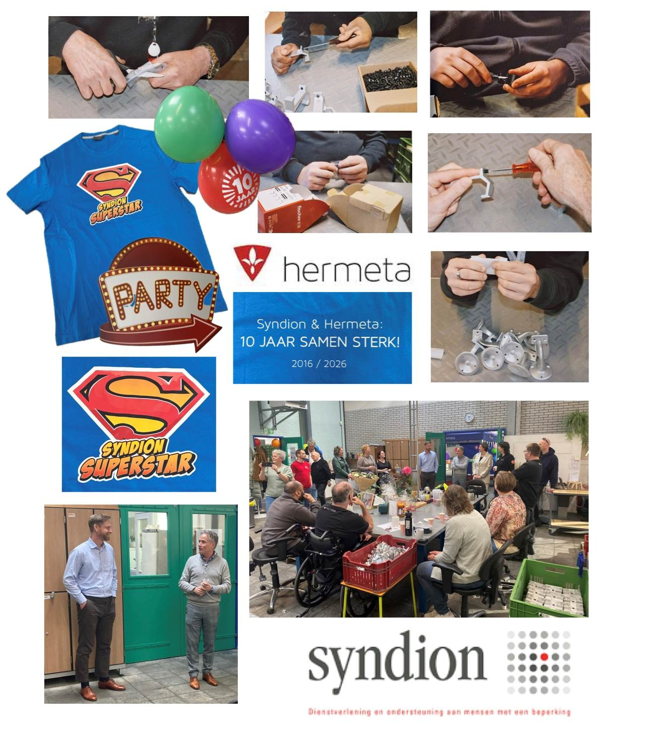 collage Syndion - 10 jaar samenwerking met Hermeta - SROI